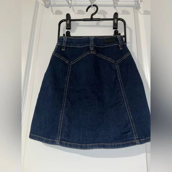 Blank NYC Blue A-Line Jean Skirt Snap Buttons Rodeo Western Chic Cotton Rayon 24 - Picture 6 of 15